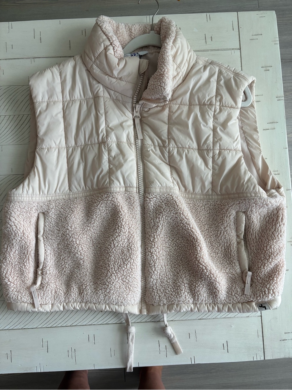 JoyLab Cream Quilted & Sherpa Vest